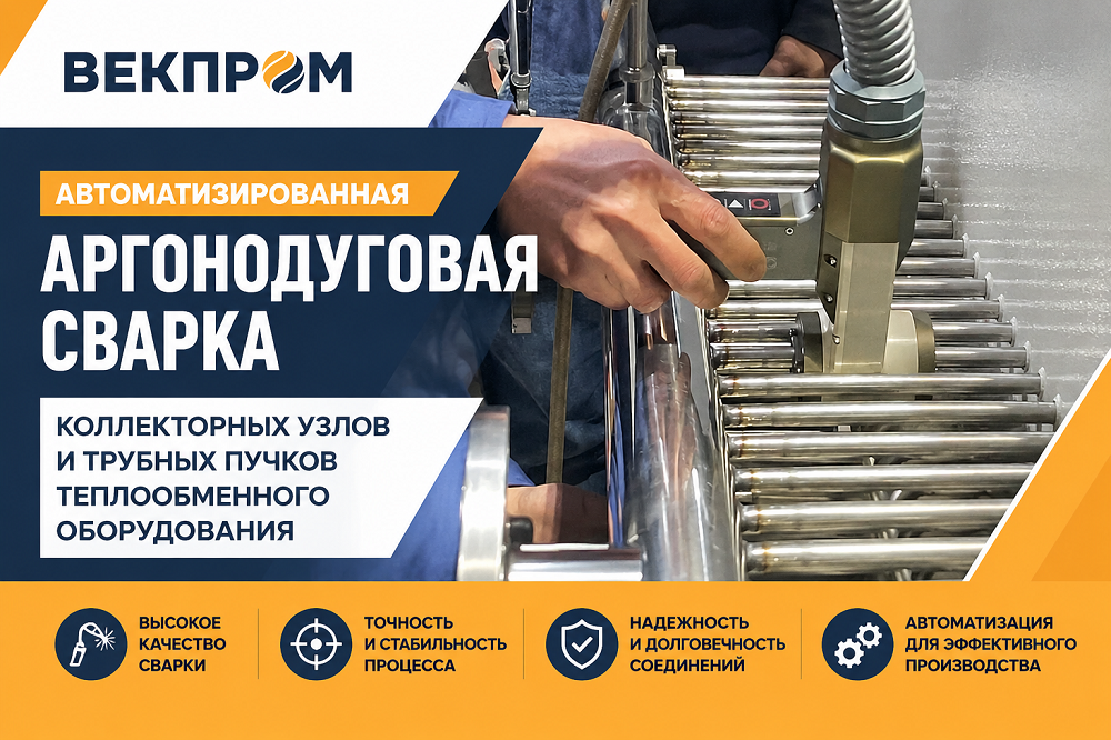 Автоматизированная аргонодуговая сварка коллекторных узлов и трубных пучков теплообменного оборудования