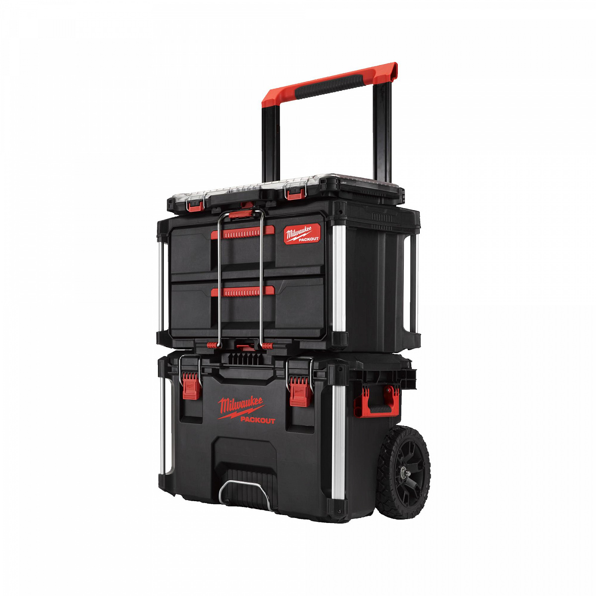 Набор №2 Milwaukee PACKOUT (ящик на кол.+ящик с 2-мя выдв. отс.+тонк. орг.)
